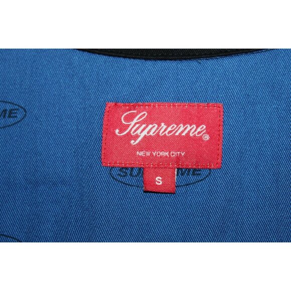 SUPREME COLOR BLOCKED WORK SHIRT BLUE BLACK SMALL - Picture 3 of 7